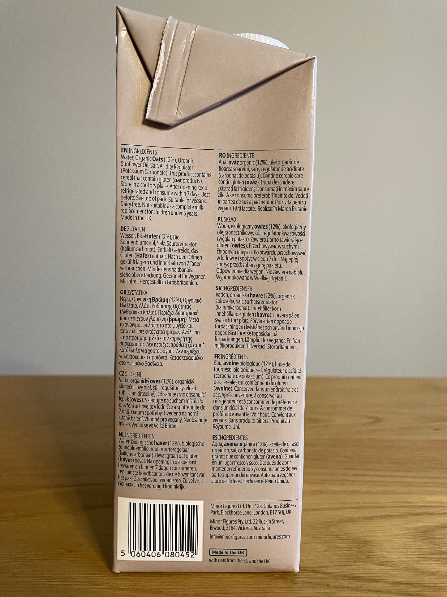 Lait d’Avoine Biologique « Barista »Minor Figures